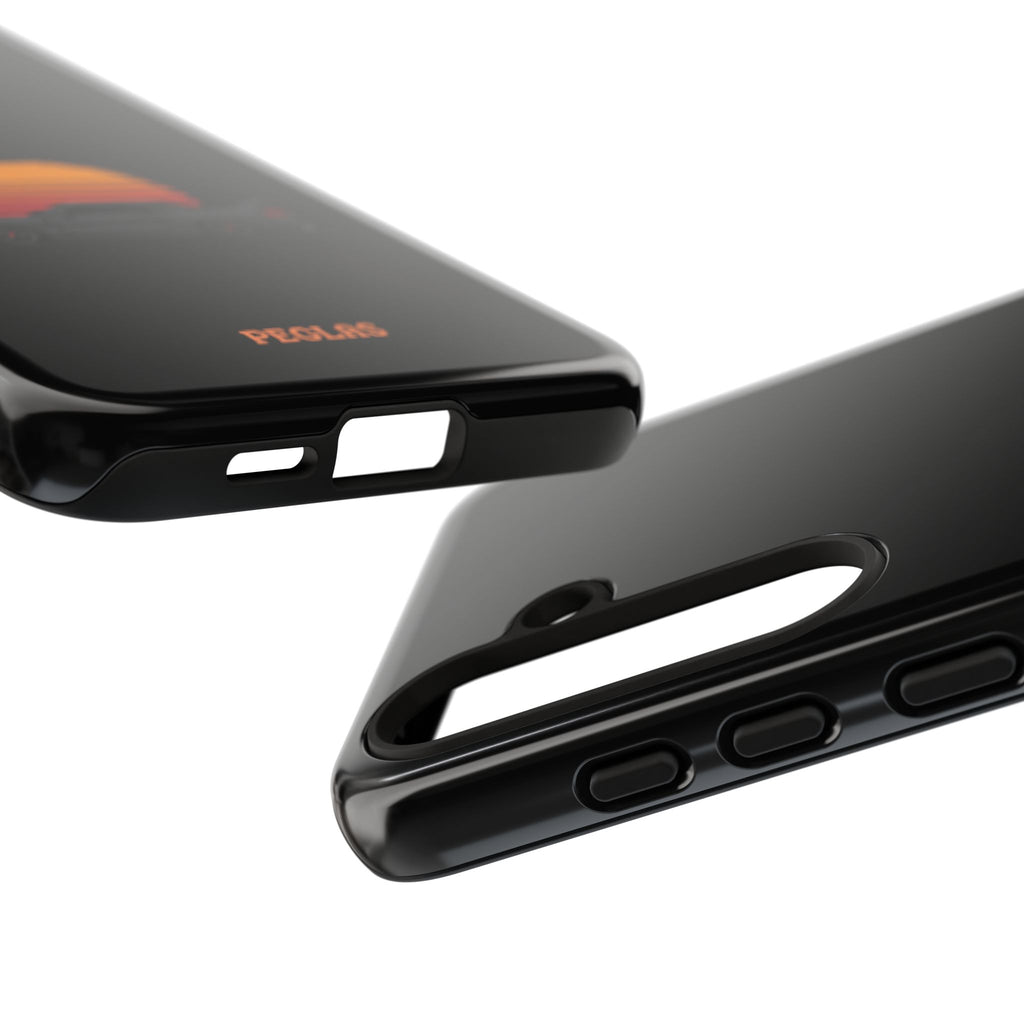 Vintage Black Sports Car Phone Case — Retro Sunset Design