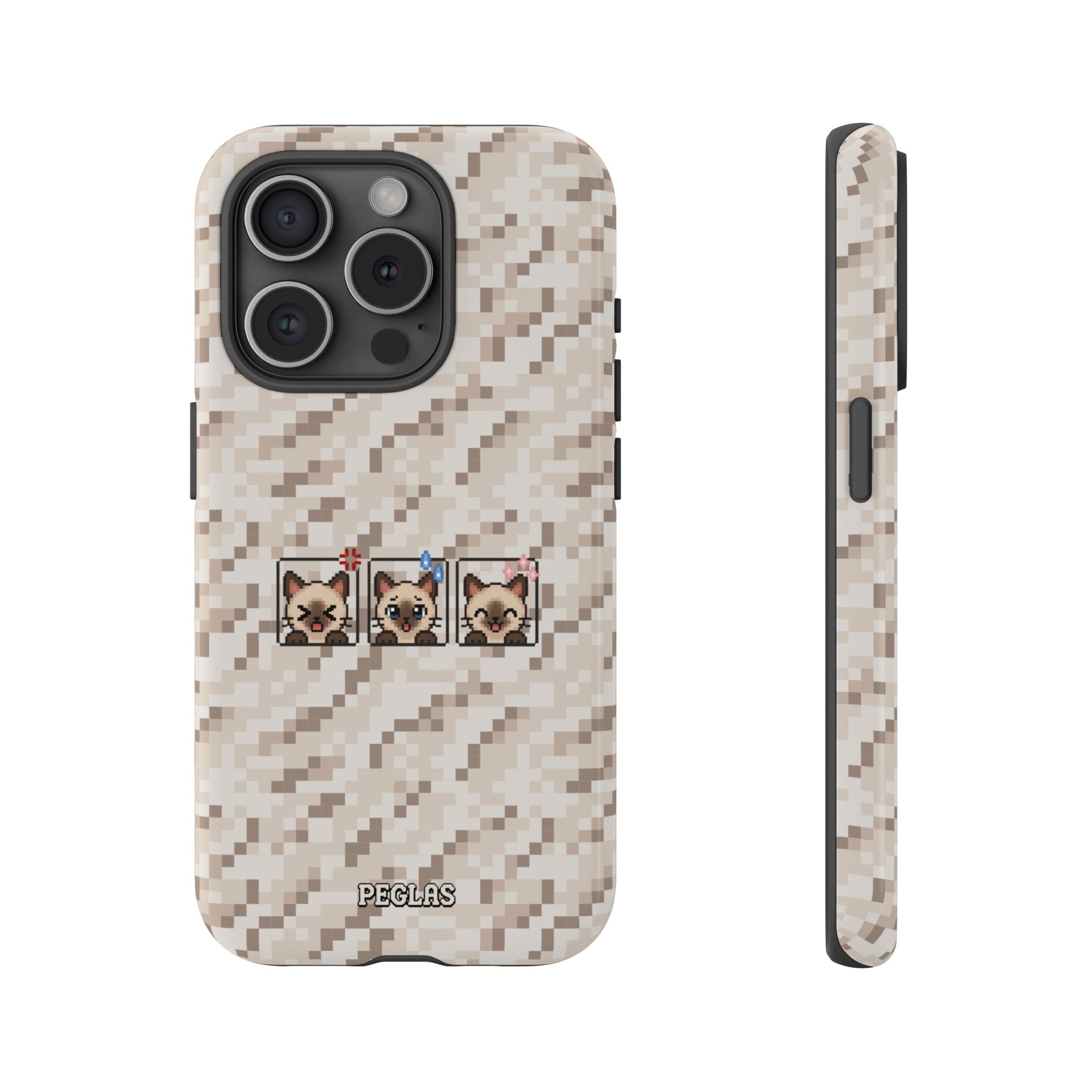 Pixel Cat Emojis Tough Phone Case