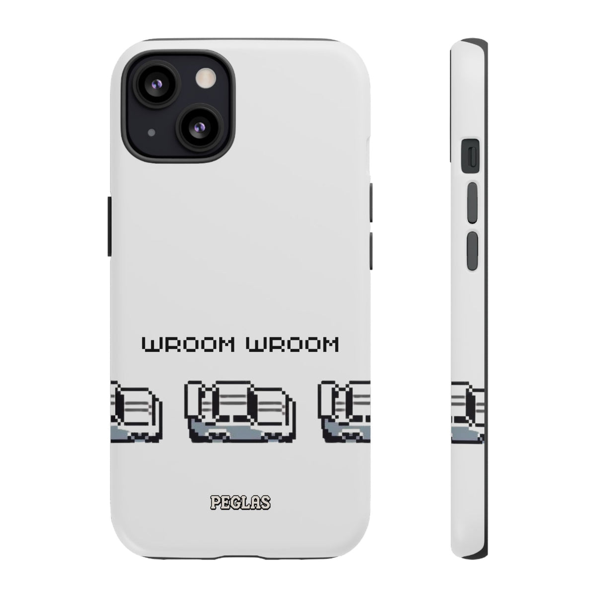 Retro Pixel Cars Phone Case — "Wroom Wroom" Tough Phone Cover