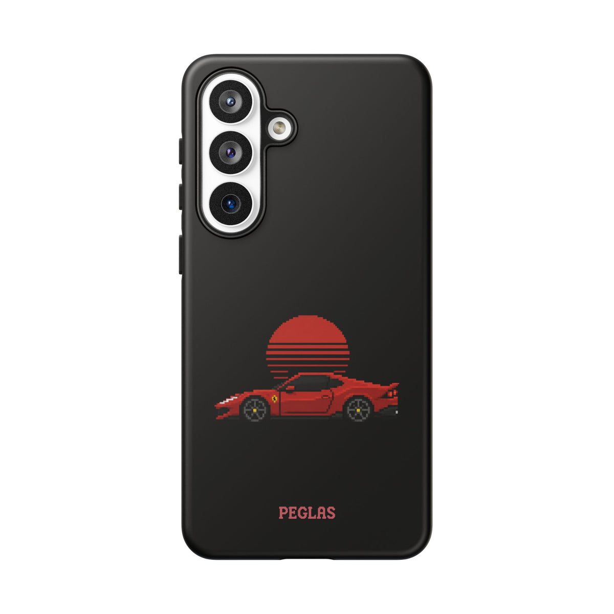 Vintage Red Sports Car Phone Case – Retro Sunset Design