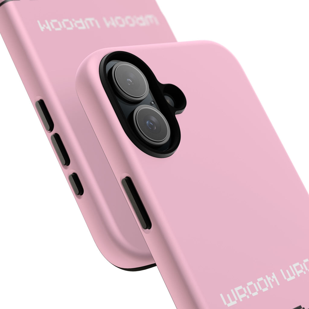Pink Retro Pixel Cars Phone Case — "Wroom Wroom" Tough Protective Cover