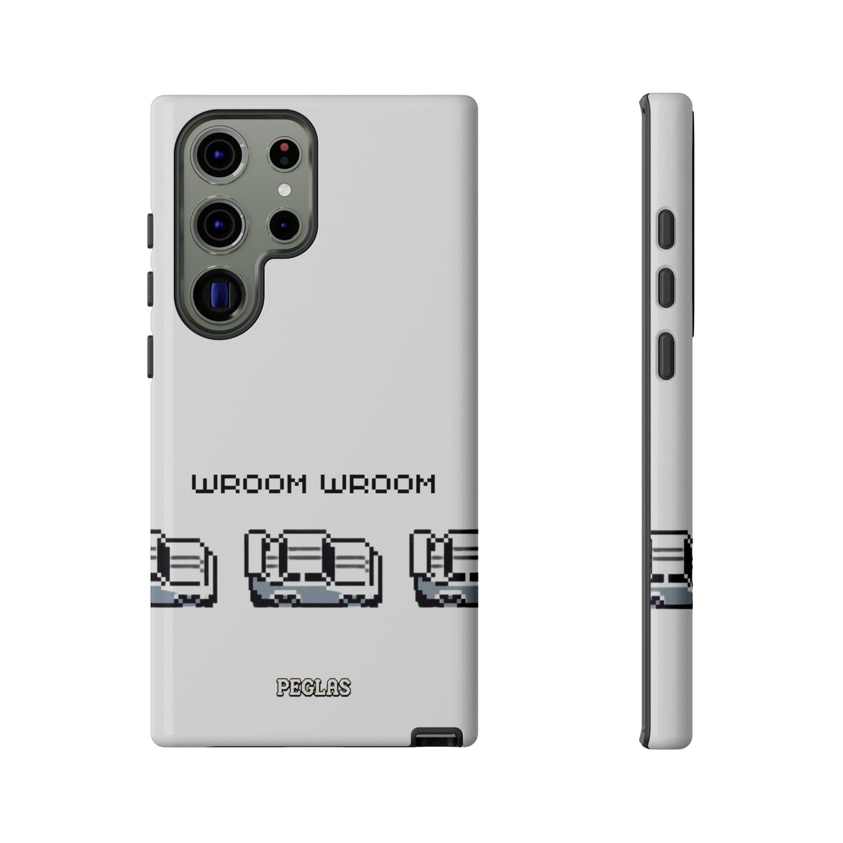 Retro Pixel Cars Phone Case — "Wroom Wroom" Tough Phone Cover