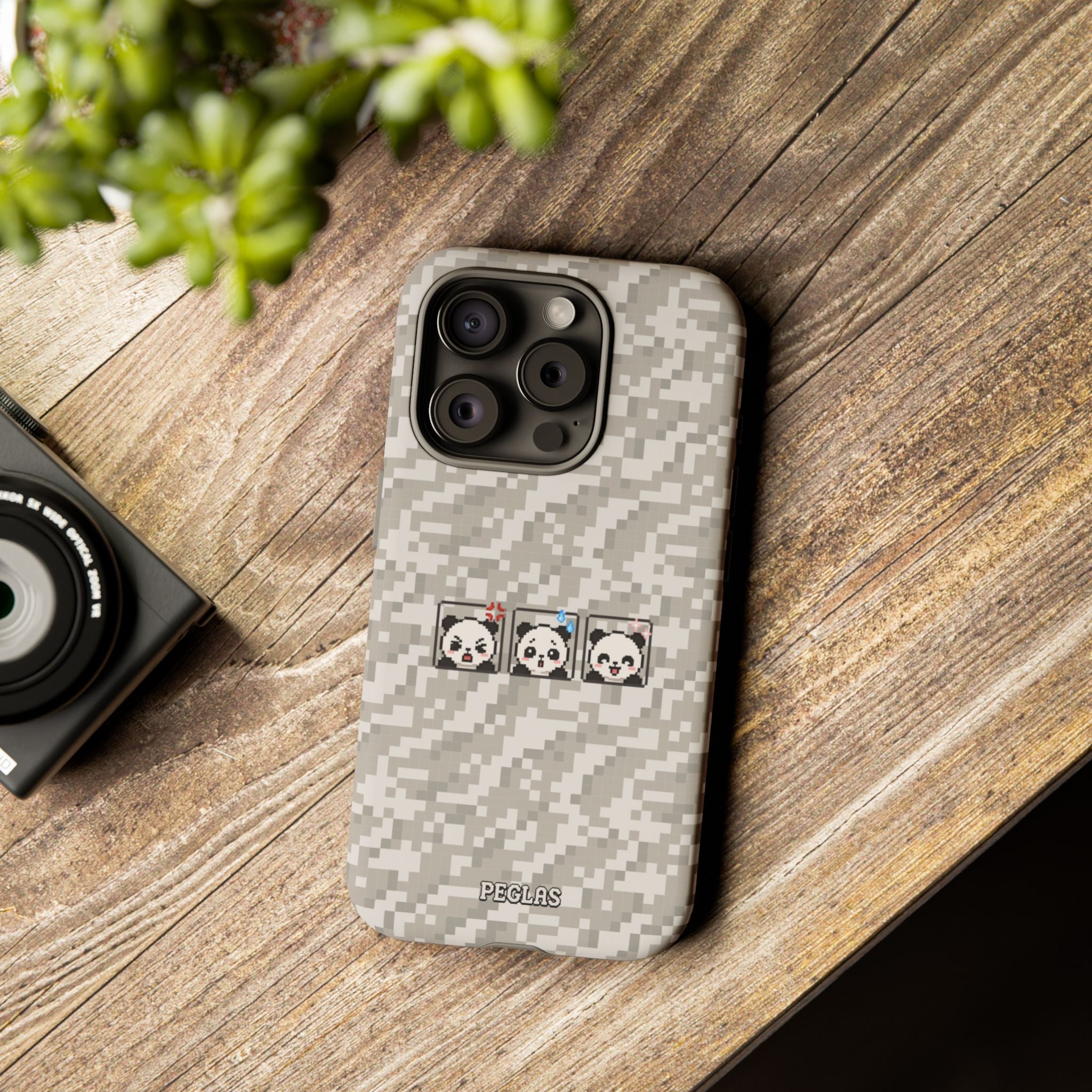 Pixel Panda Emojis Tough Phone Case