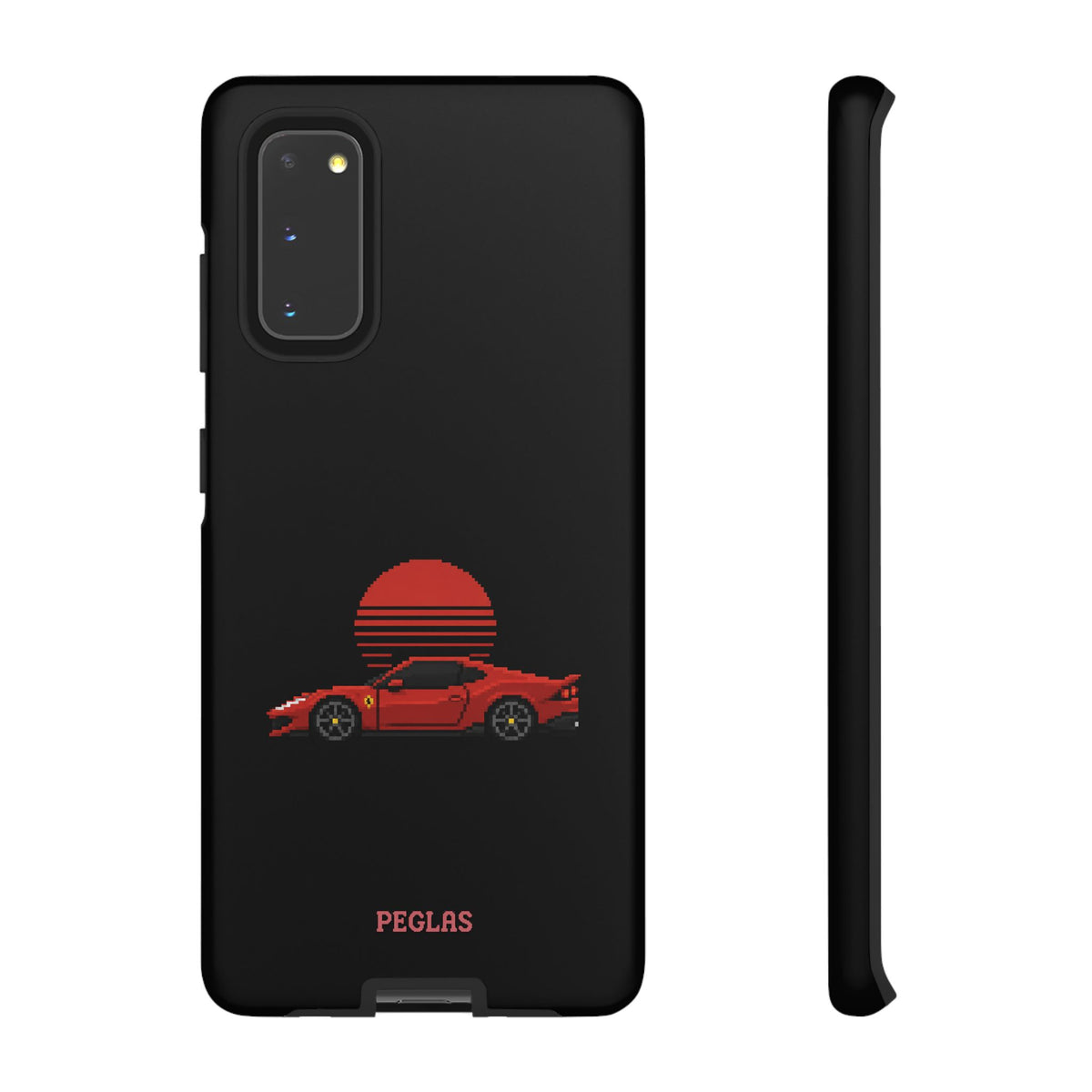 Vintage Red Sports Car Phone Case – Retro Sunset Design