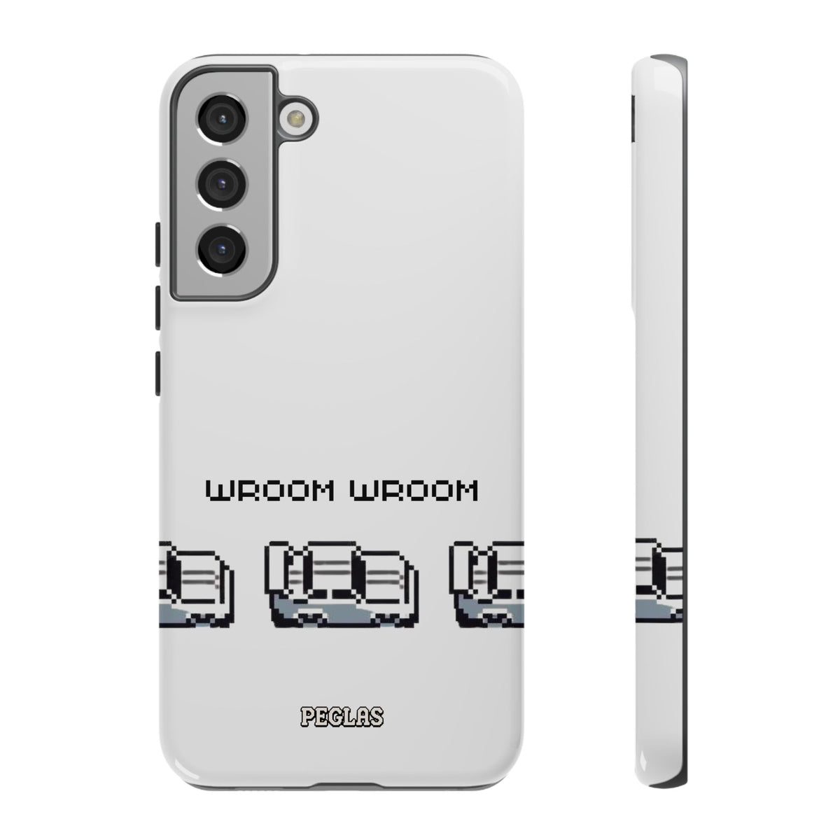 Retro Pixel Cars Phone Case — "Wroom Wroom" Tough Phone Cover