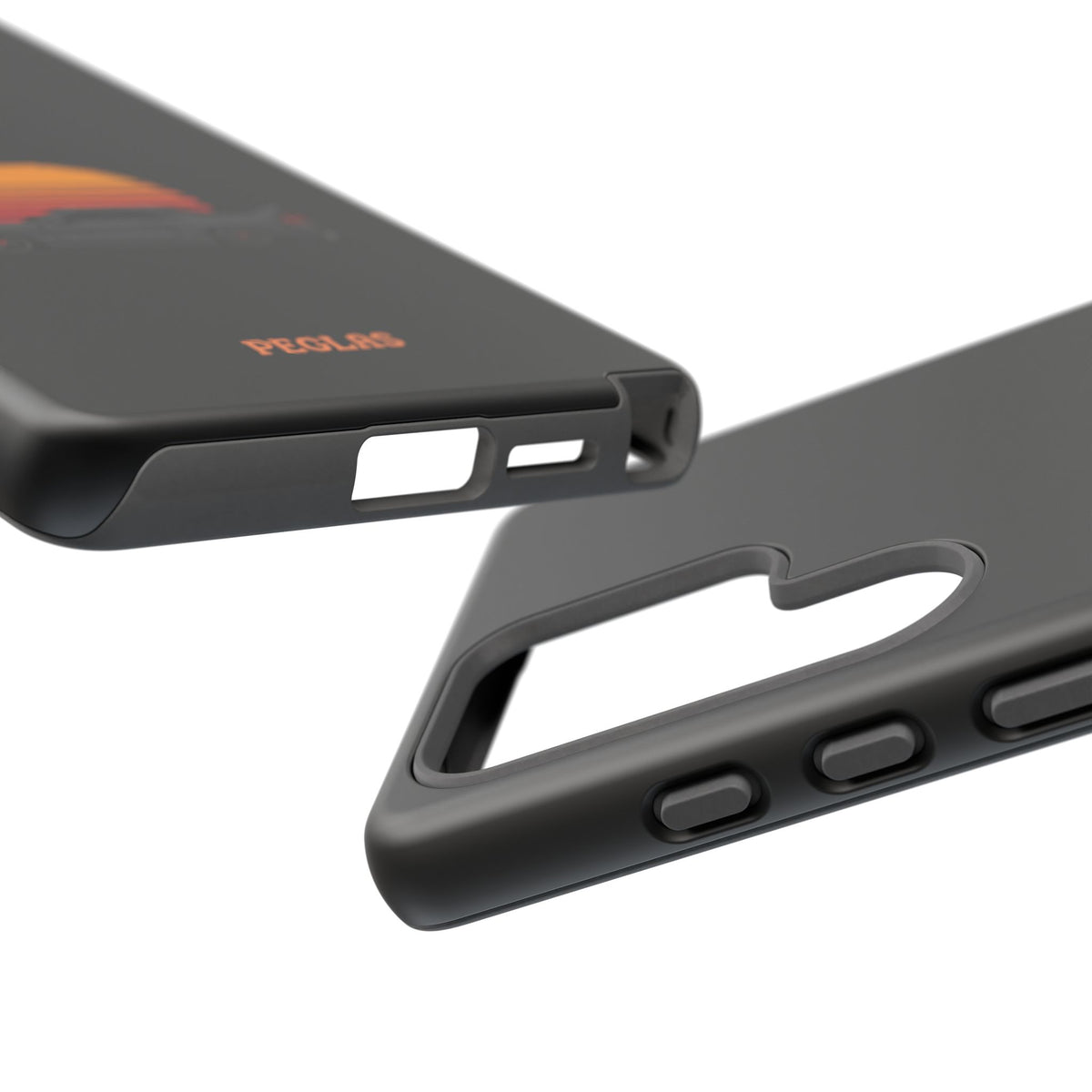 Vintage Black Sports Car Phone Case — Retro Sunset Design