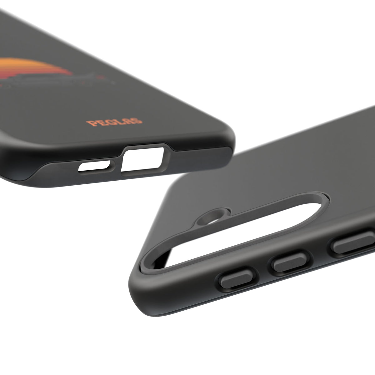 Vintage Black Sports Car Phone Case — Retro Sunset Design