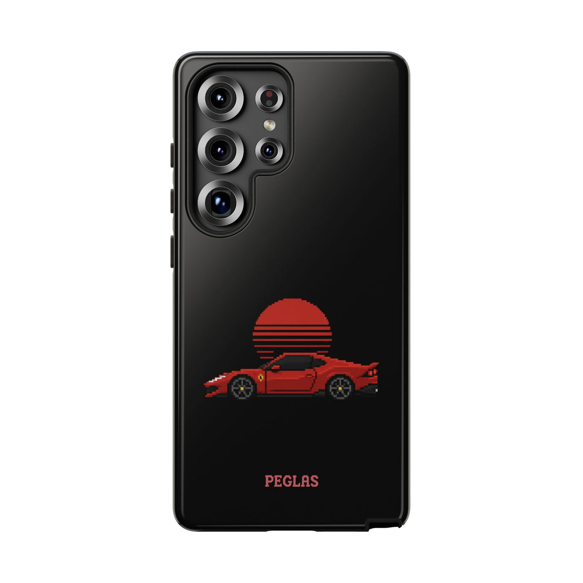 Vintage Red Sports Car Phone Case – Retro Sunset Design