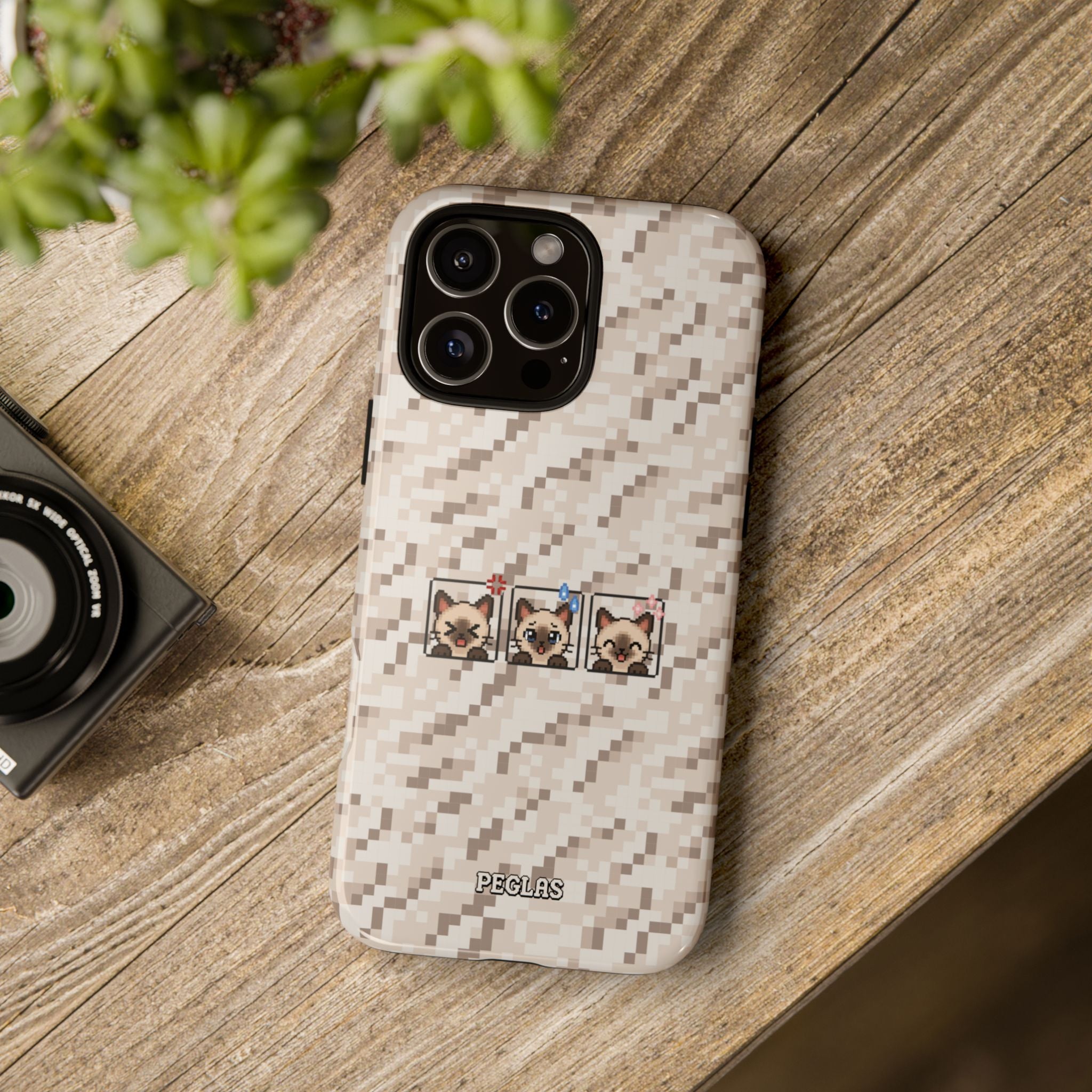 Pixel Cat Emojis Tough Phone Case