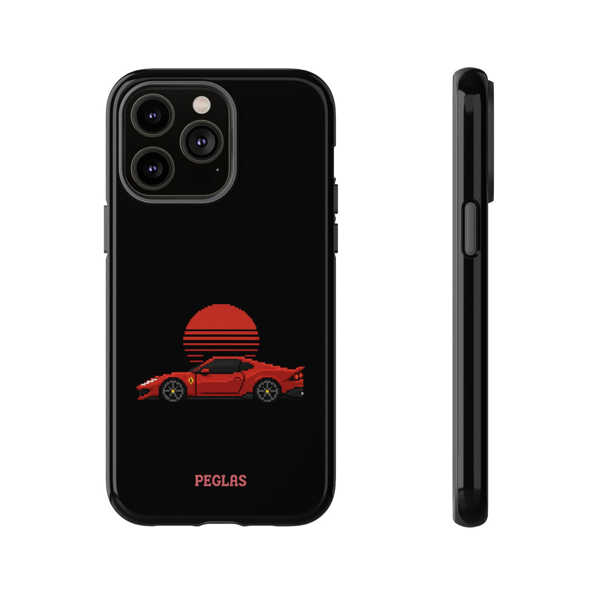 Vintage Red Sports Car Phone Case – Retro Sunset Design