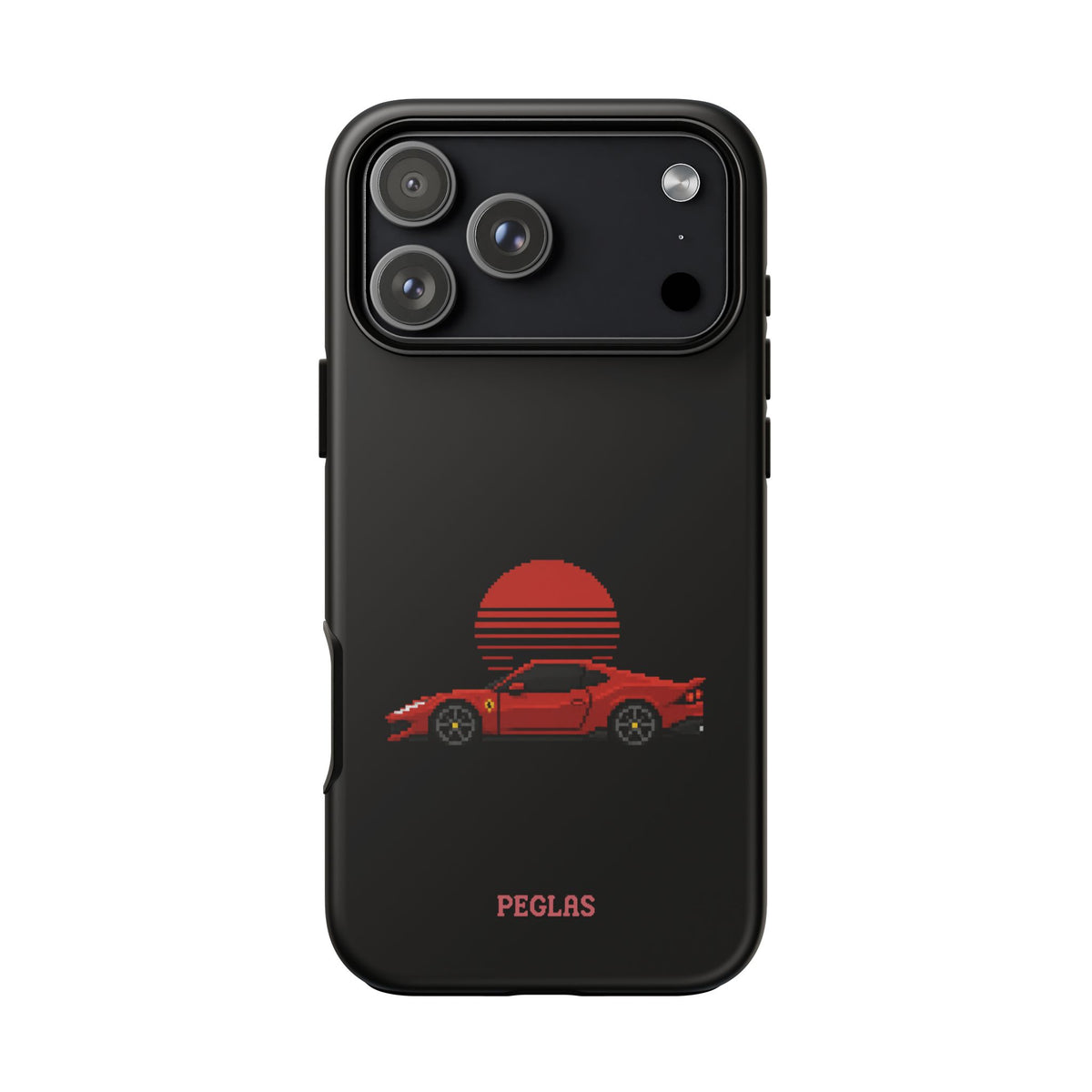 Vintage Red Sports Car Phone Case – Retro Sunset Design
