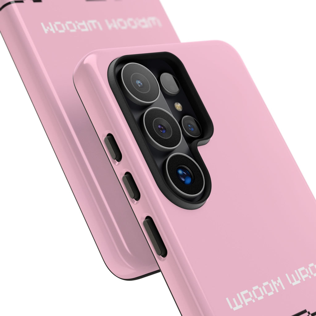 Pink Retro Pixel Cars Phone Case — "Wroom Wroom" Tough Protective Cover