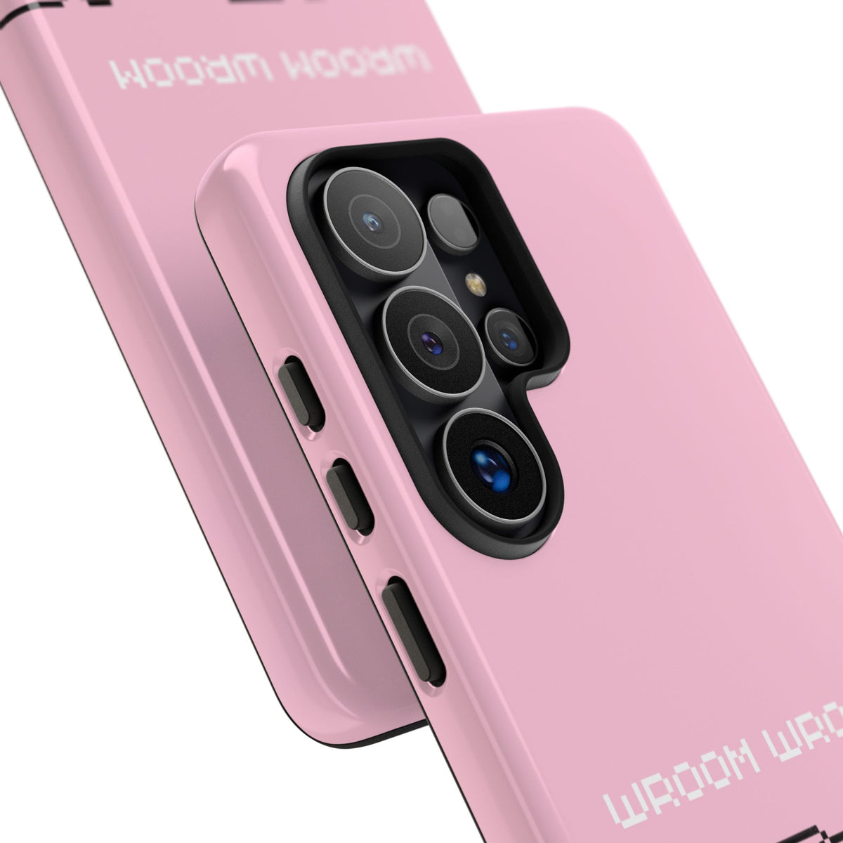 Pink Retro Pixel Cars Phone Case — "Wroom Wroom" Tough Protective Cover