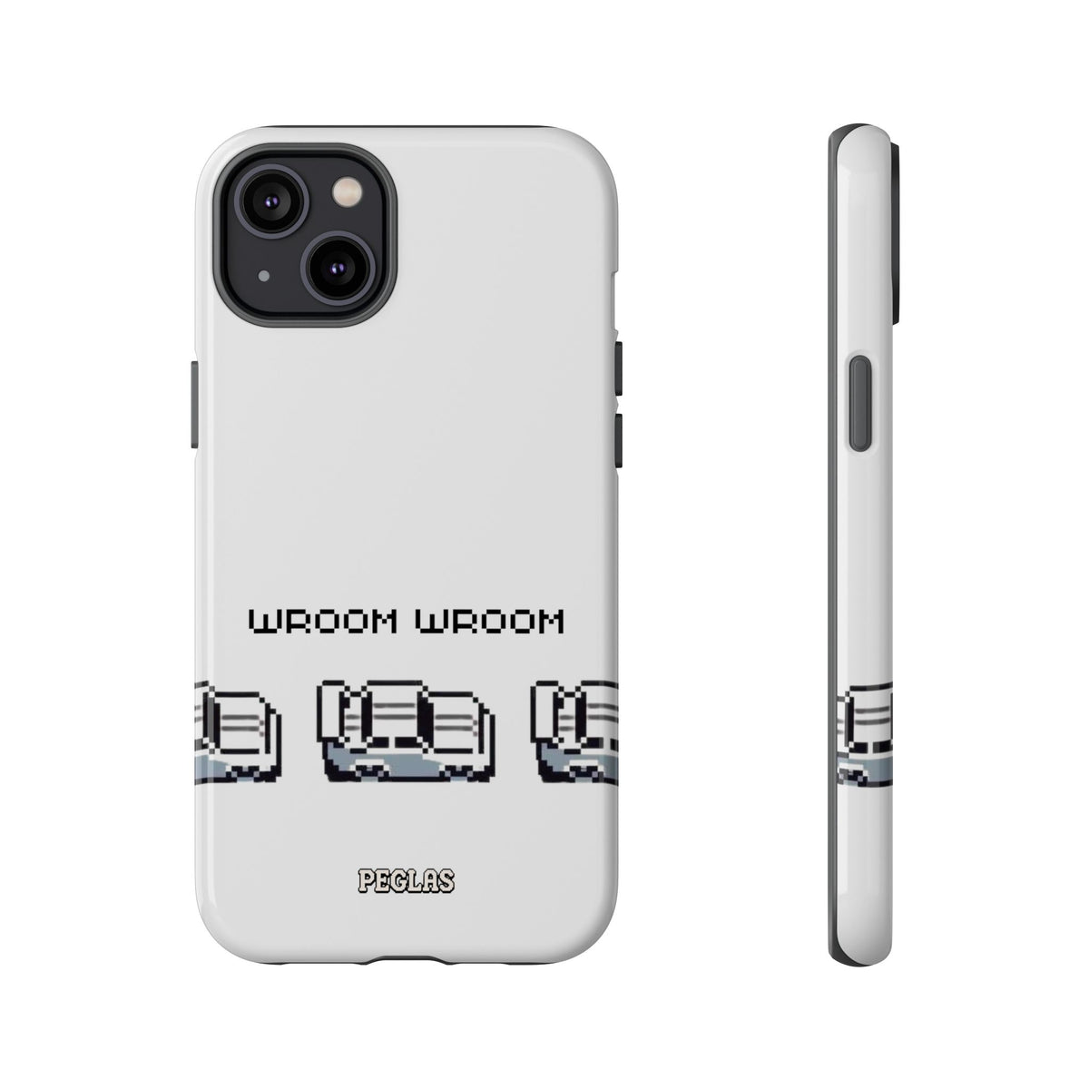 Retro Pixel Cars Phone Case — "Wroom Wroom" Tough Phone Cover