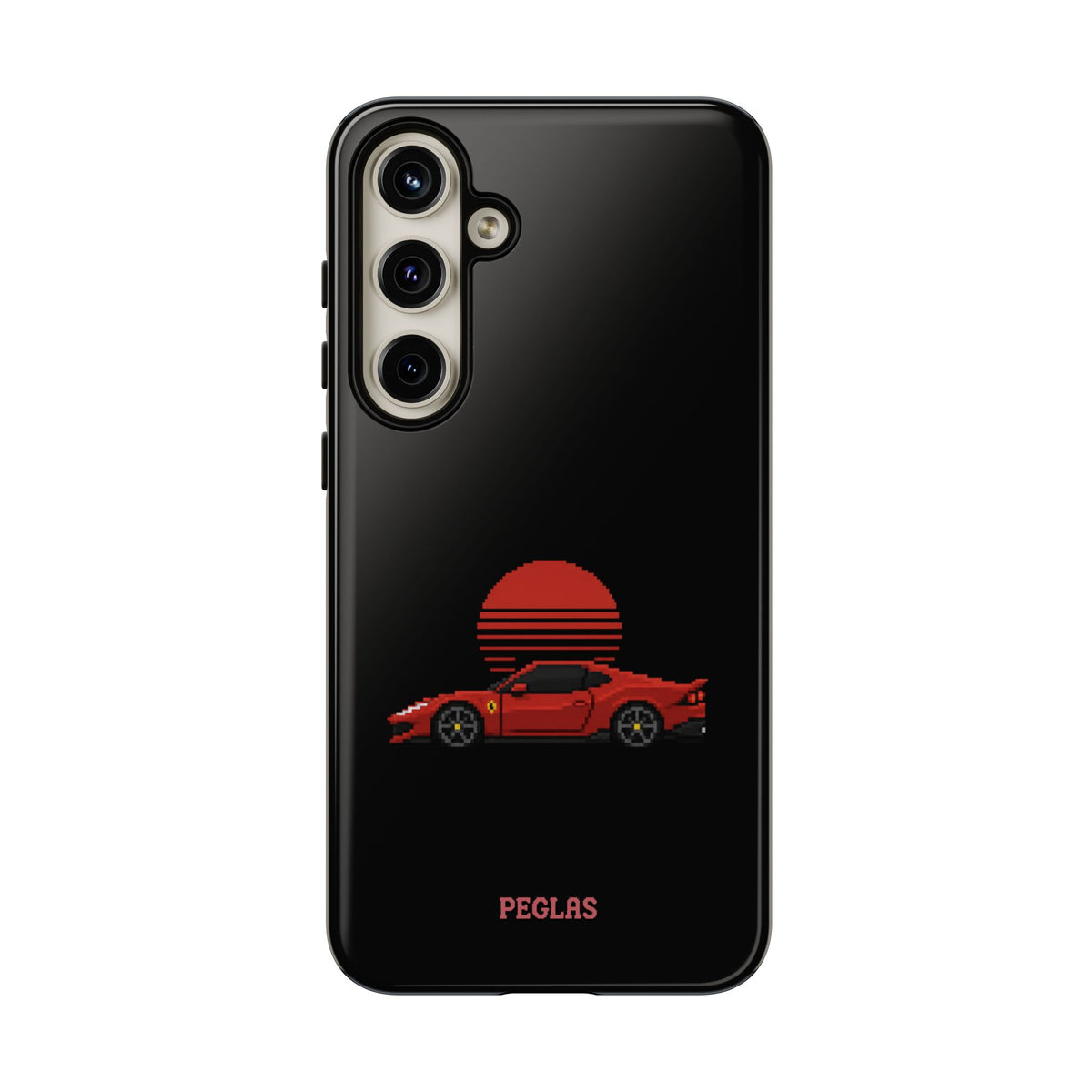 Vintage Red Sports Car Phone Case – Retro Sunset Design