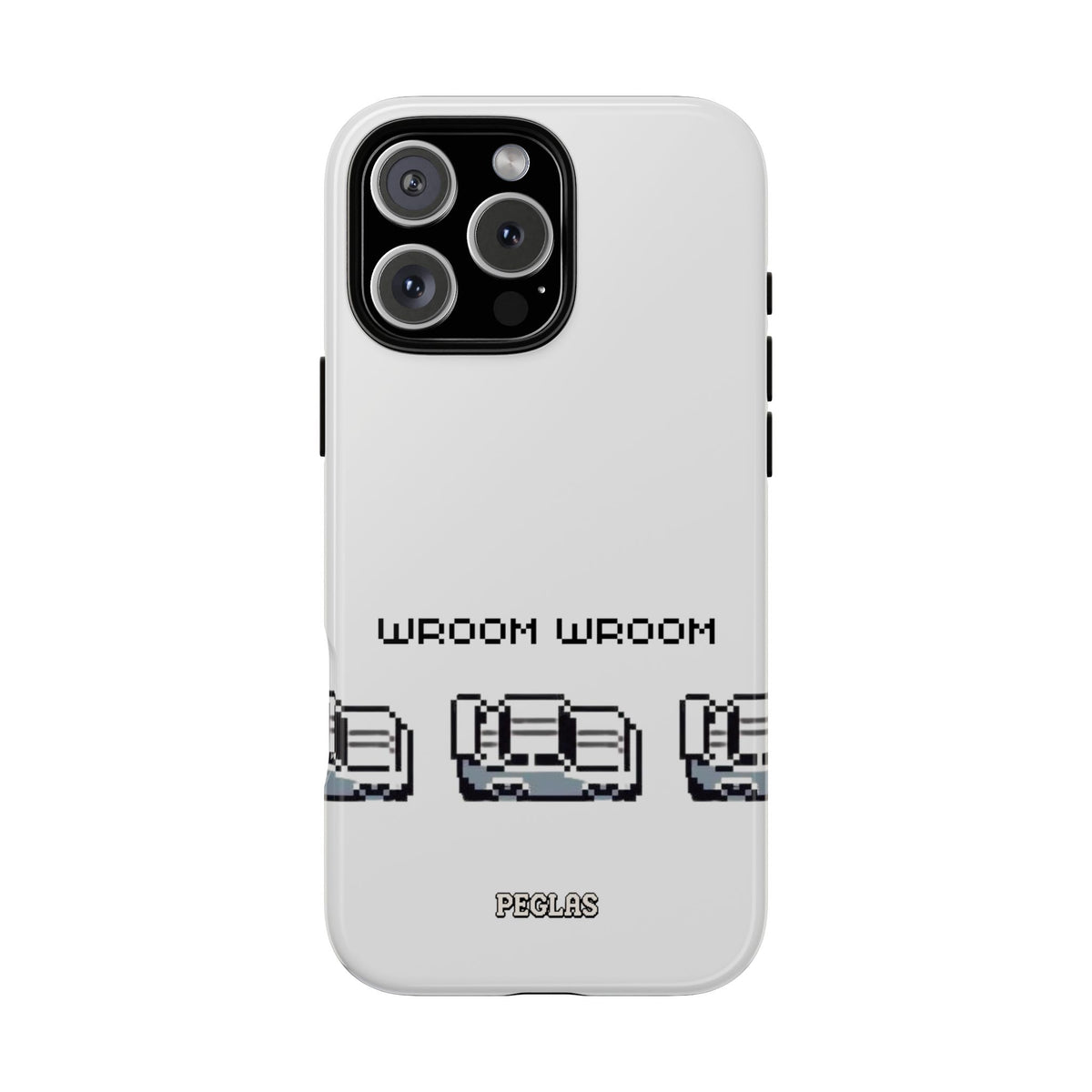 Retro Pixel Cars Phone Case — "Wroom Wroom" Tough Phone Cover
