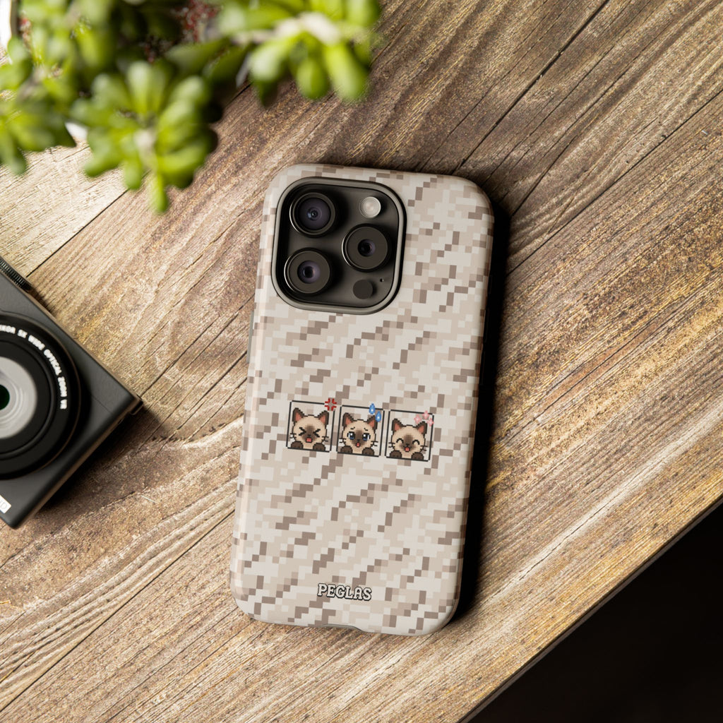 Pixel Cat Emojis Tough Phone Case