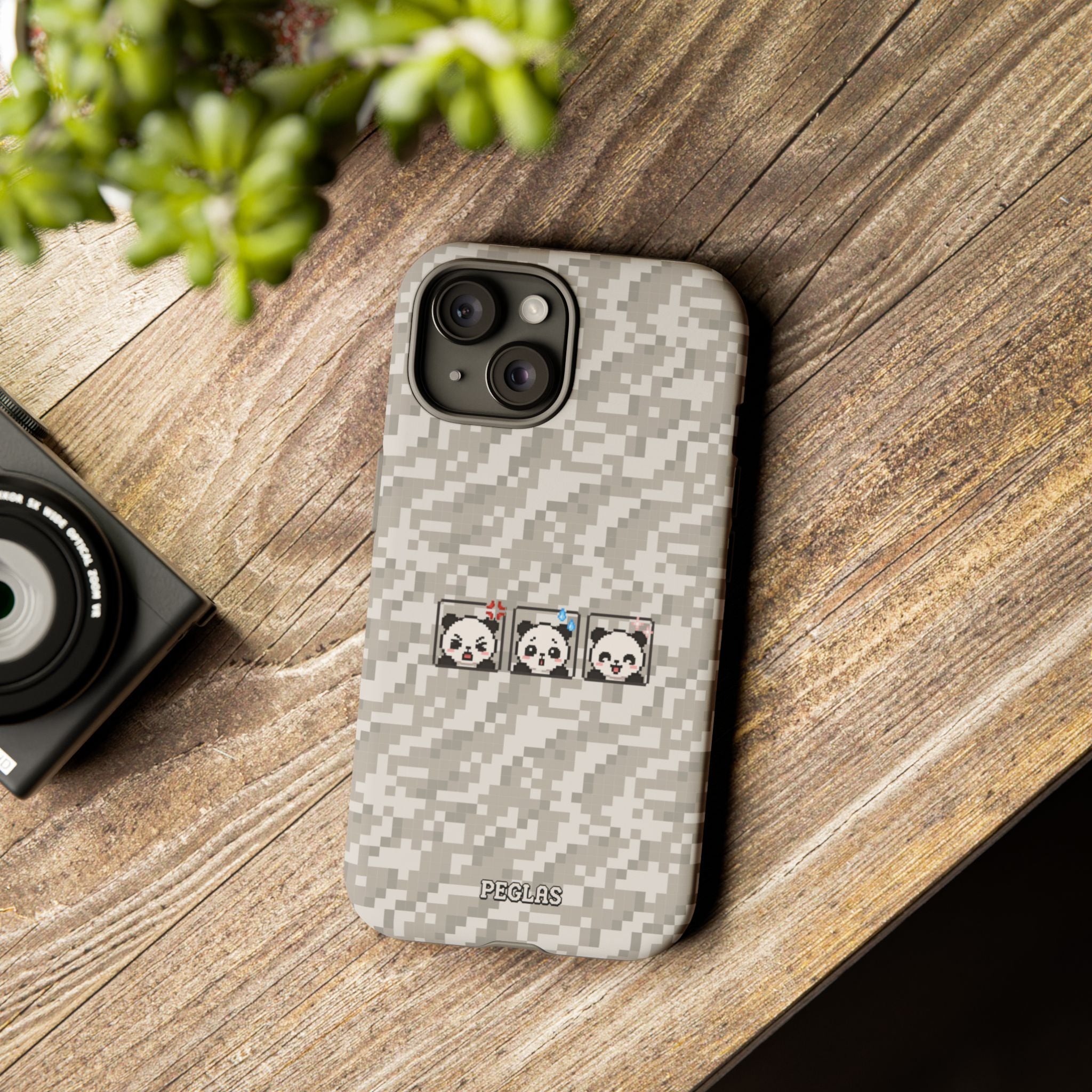 Pixel Panda Emojis Tough Phone Case