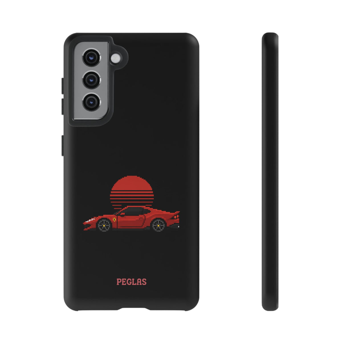 Vintage Red Sports Car Phone Case – Retro Sunset Design