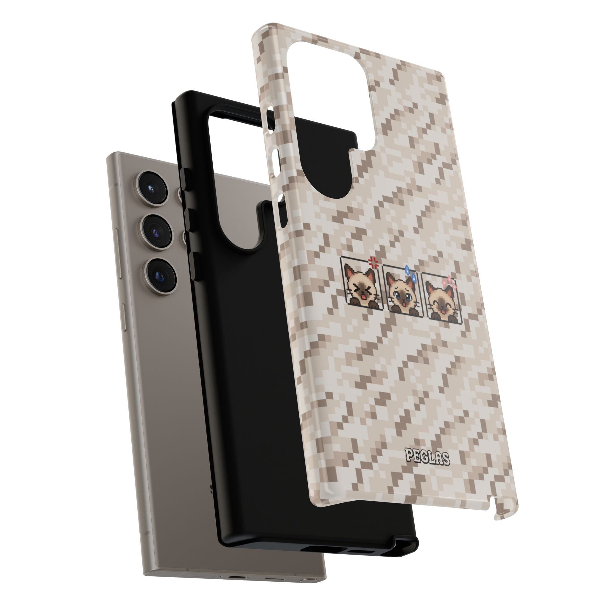 Pixel Cat Emojis Tough Phone Case
