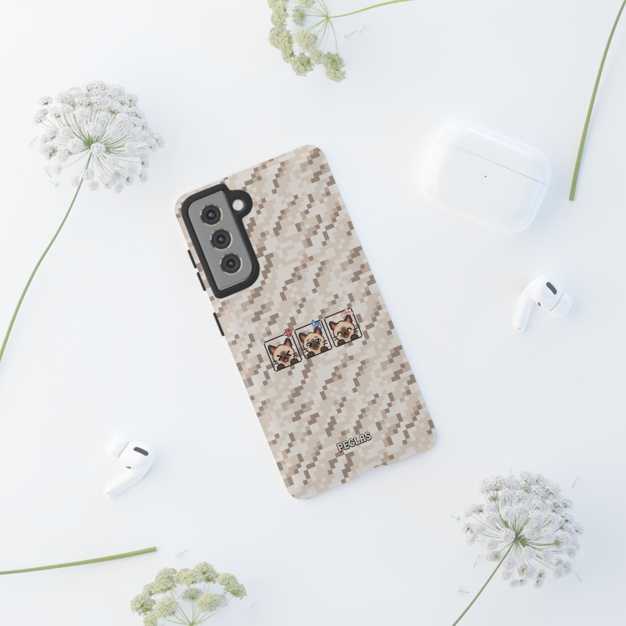 Pixel Cat Emojis Tough Phone Case