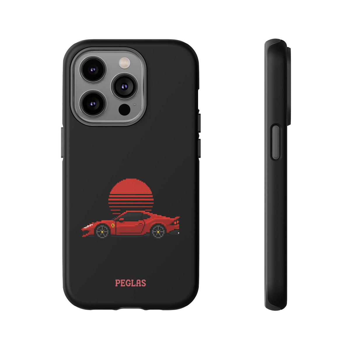 Vintage Red Sports Car Phone Case – Retro Sunset Design