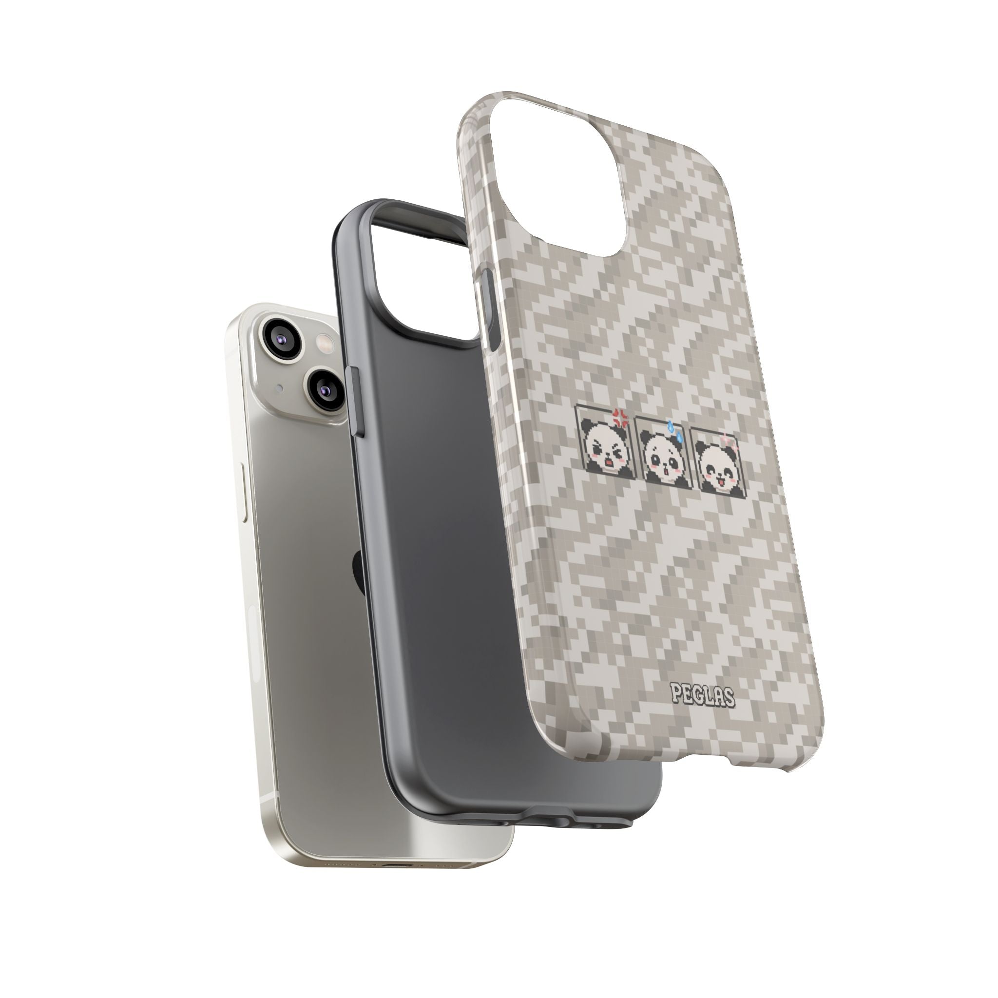 Pixel Panda Emojis Tough Phone Case