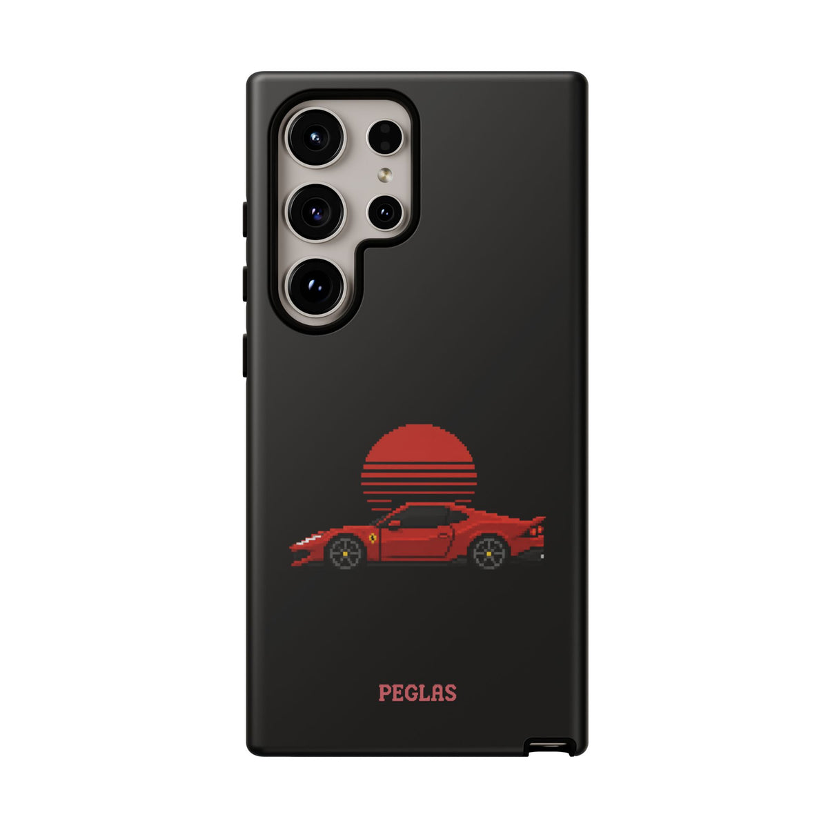 Vintage Red Sports Car Phone Case – Retro Sunset Design