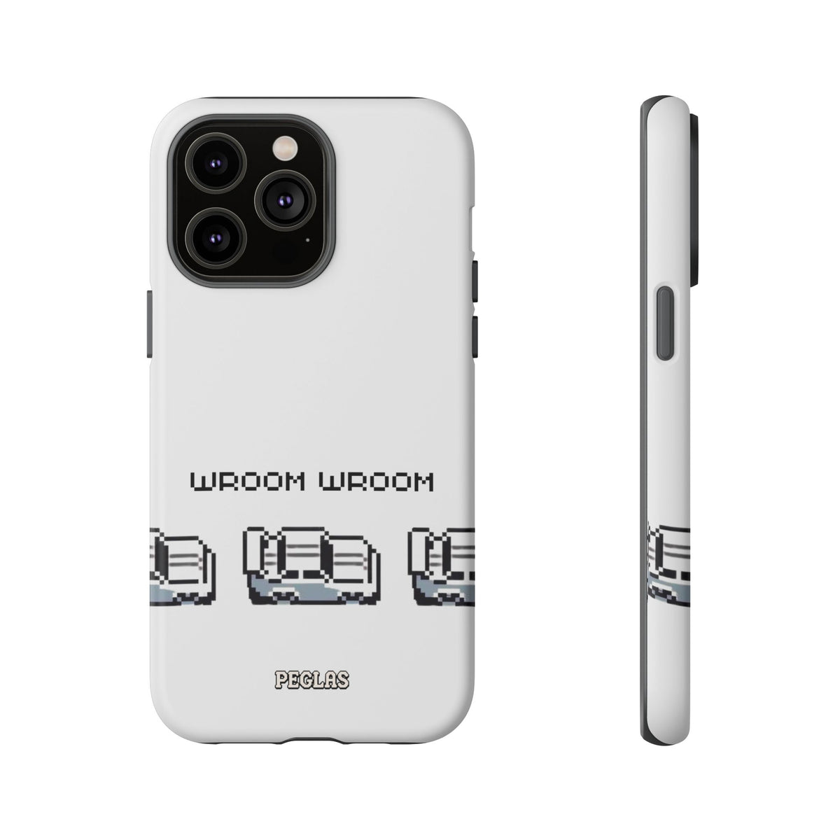 Retro Pixel Cars Phone Case — "Wroom Wroom" Tough Phone Cover