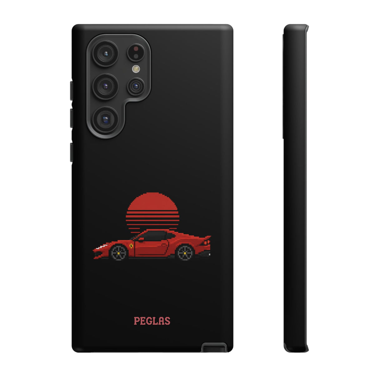 Vintage Red Sports Car Phone Case – Retro Sunset Design