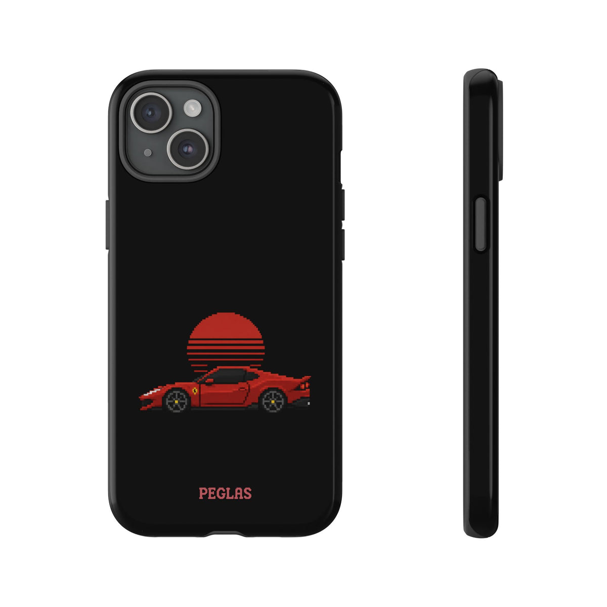 Vintage Red Sports Car Phone Case – Retro Sunset Design