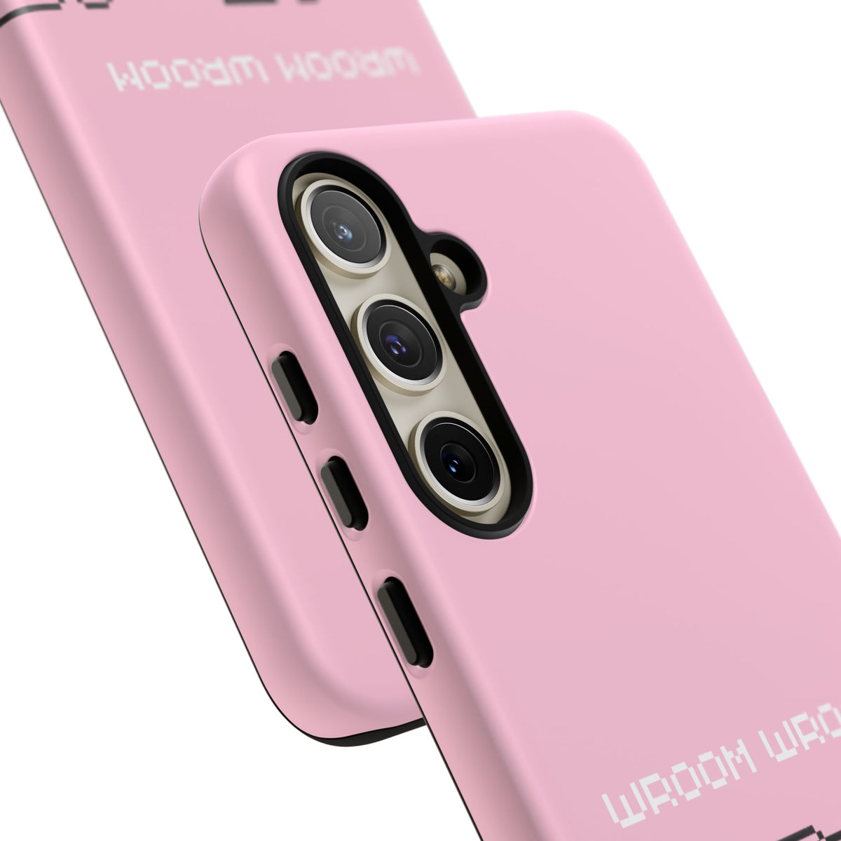 Pink Retro Pixel Cars Phone Case — "Wroom Wroom" Tough Protective Cover