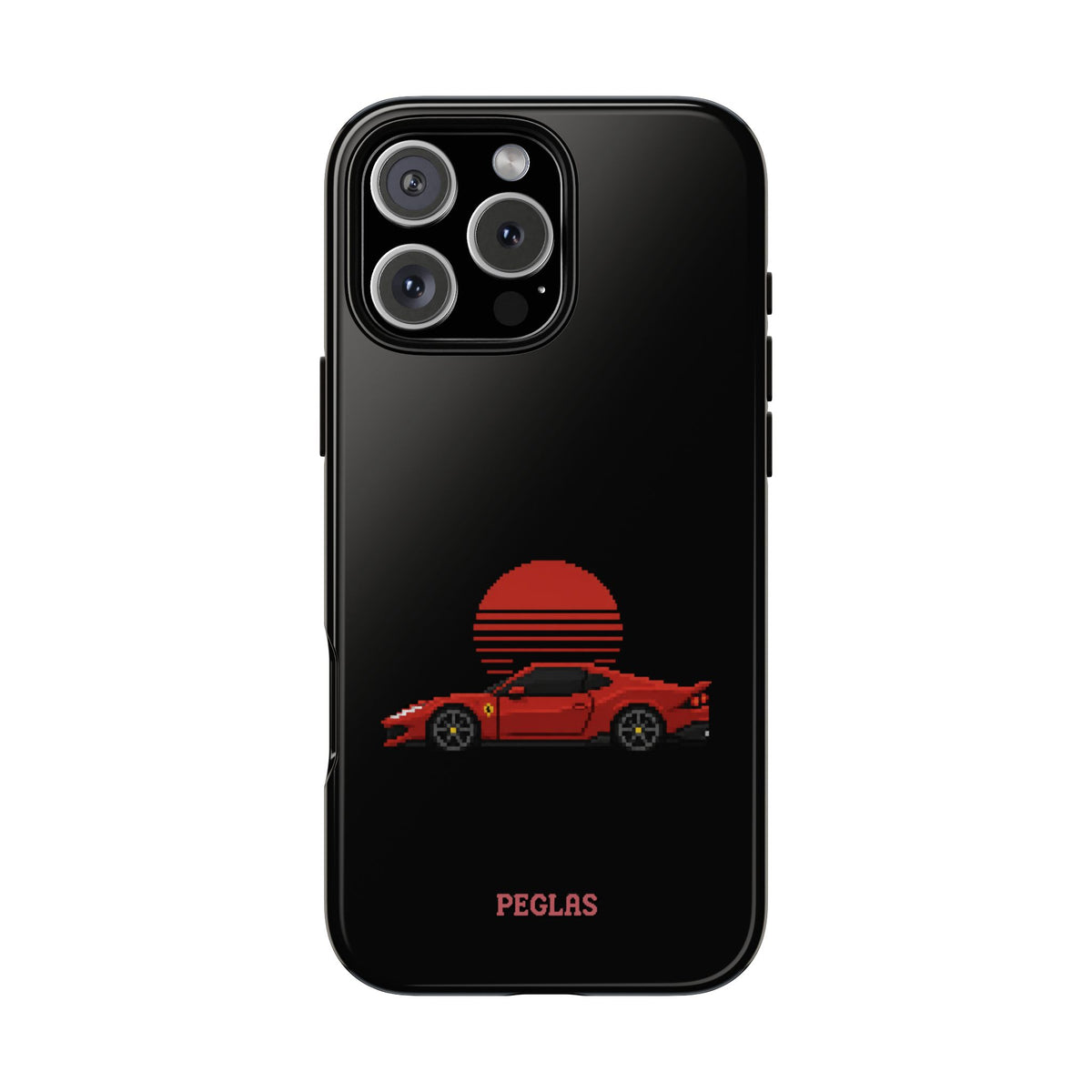 Vintage Red Sports Car Phone Case – Retro Sunset Design