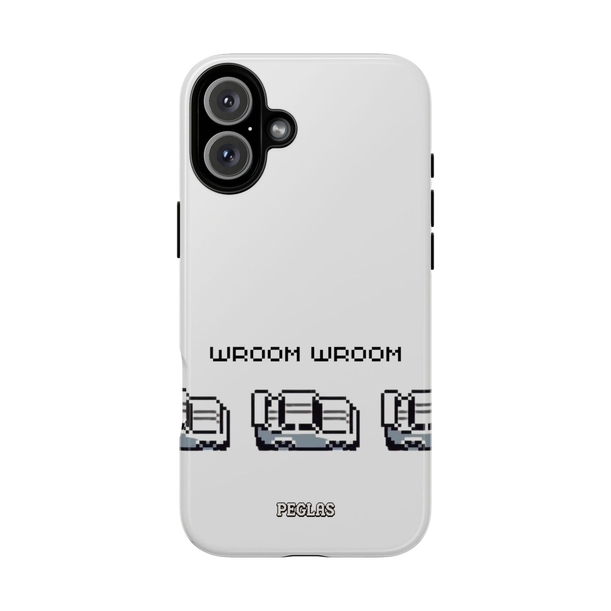 Retro Pixel Cars Phone Case — "Wroom Wroom" Tough Phone Cover