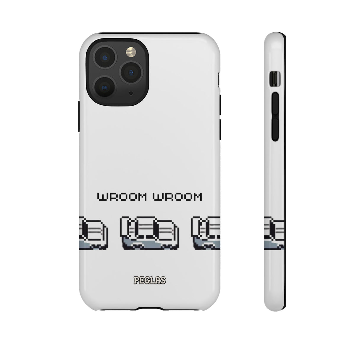 Retro Pixel Cars Phone Case — "Wroom Wroom" Tough Phone Cover