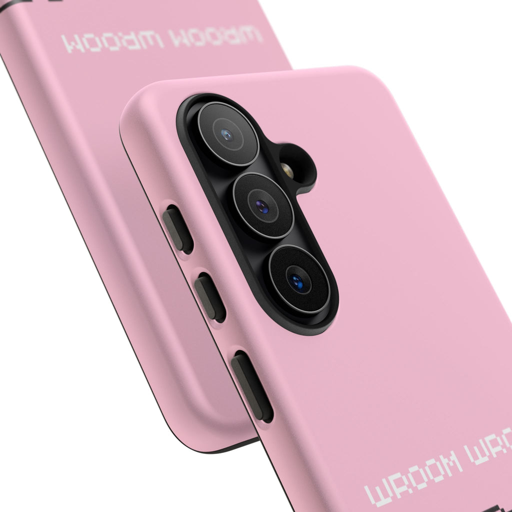 Pink Retro Pixel Cars Phone Case — "Wroom Wroom" Tough Protective Cover
