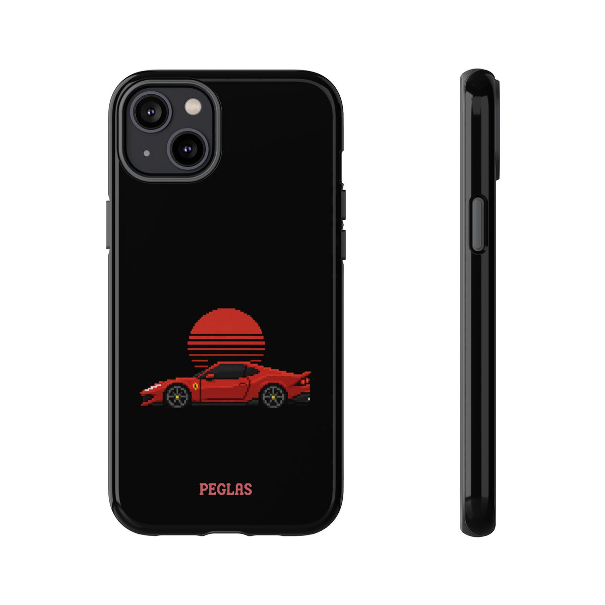 Vintage Red Sports Car Phone Case – Retro Sunset Design