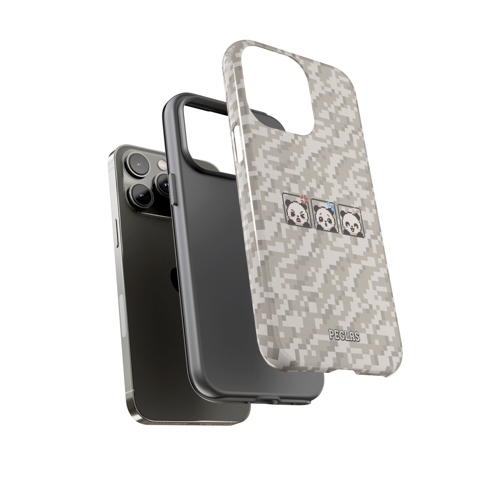 Pixel Panda Emojis Tough Phone Case