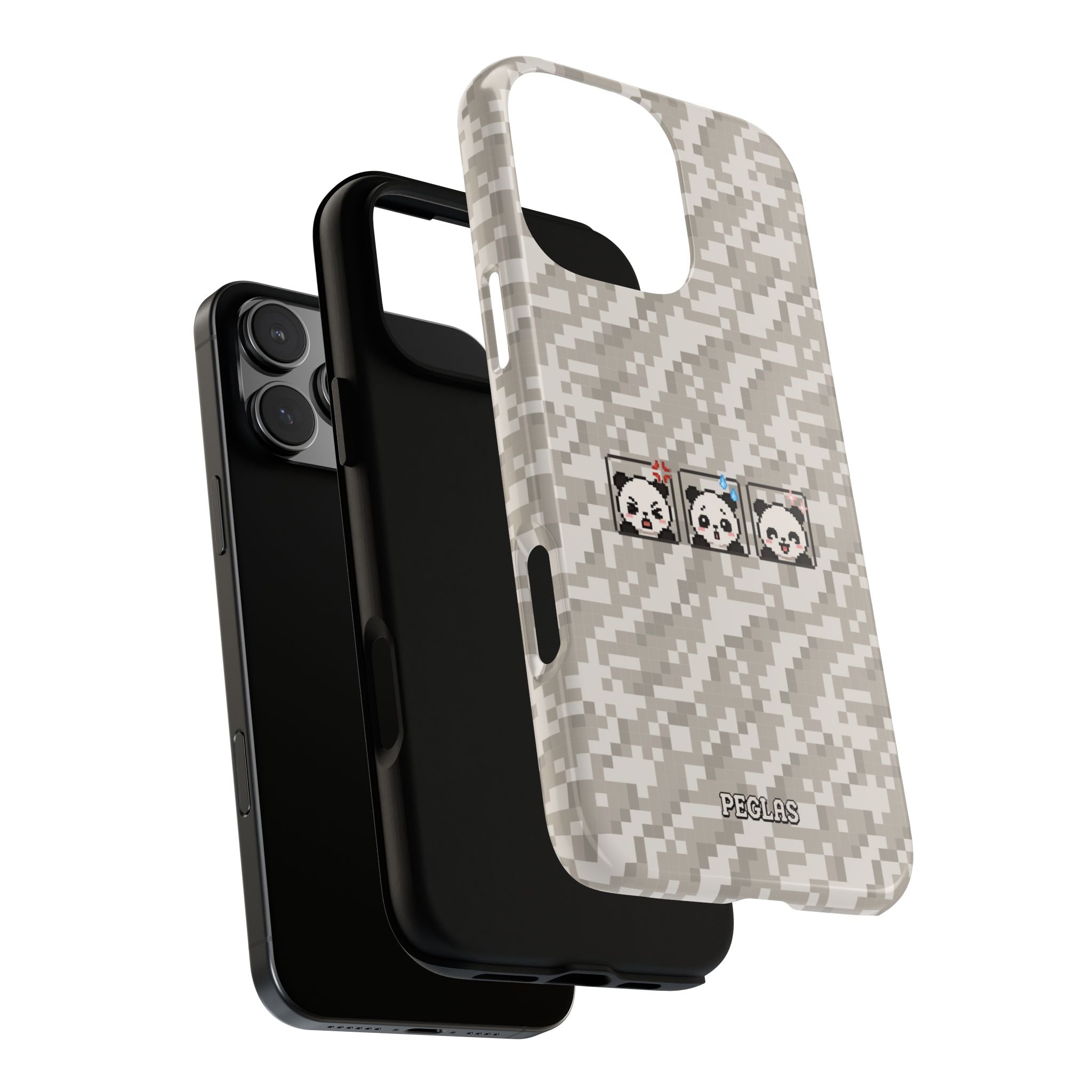 Pixel Panda Emojis Tough Phone Case
