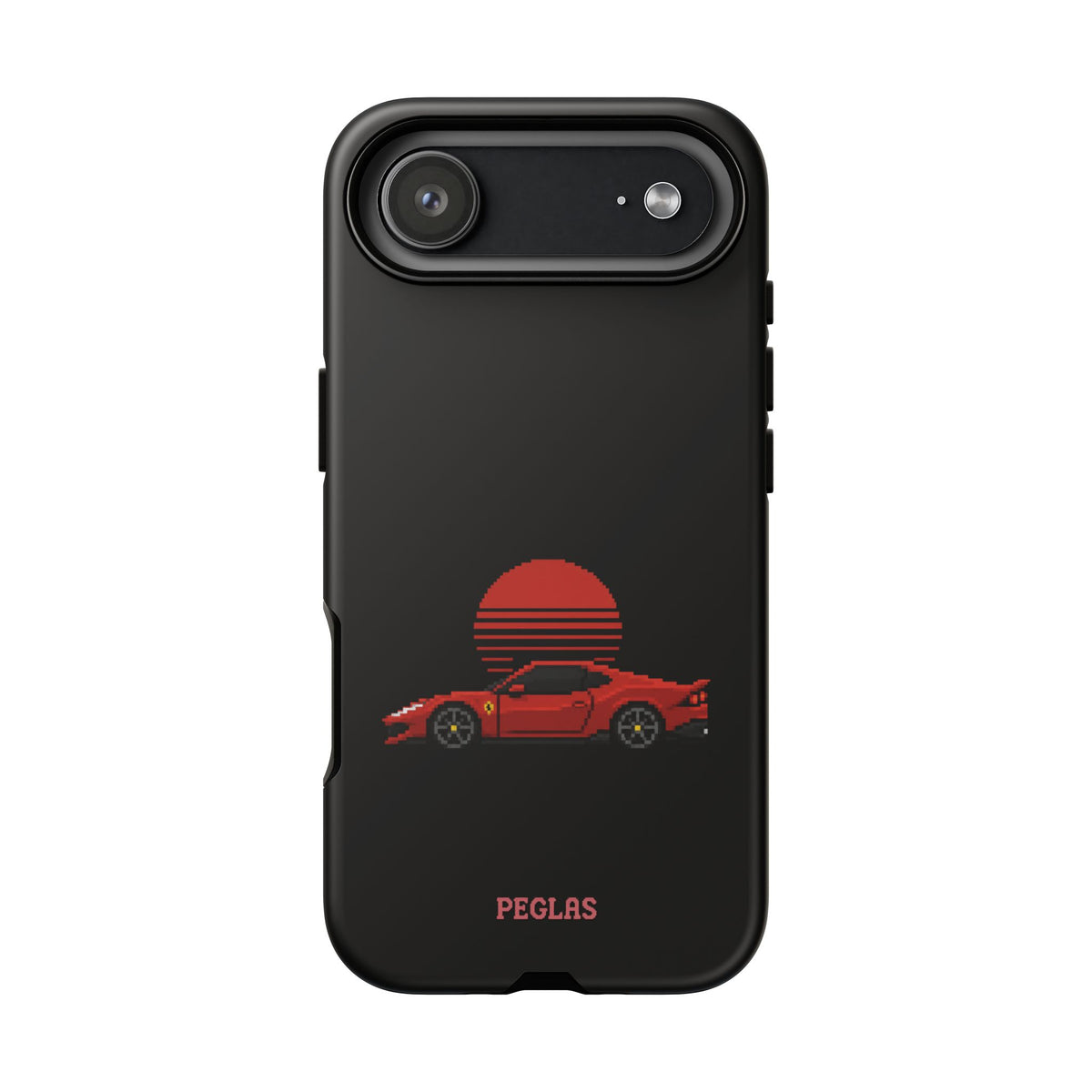 Vintage Red Sports Car Phone Case – Retro Sunset Design