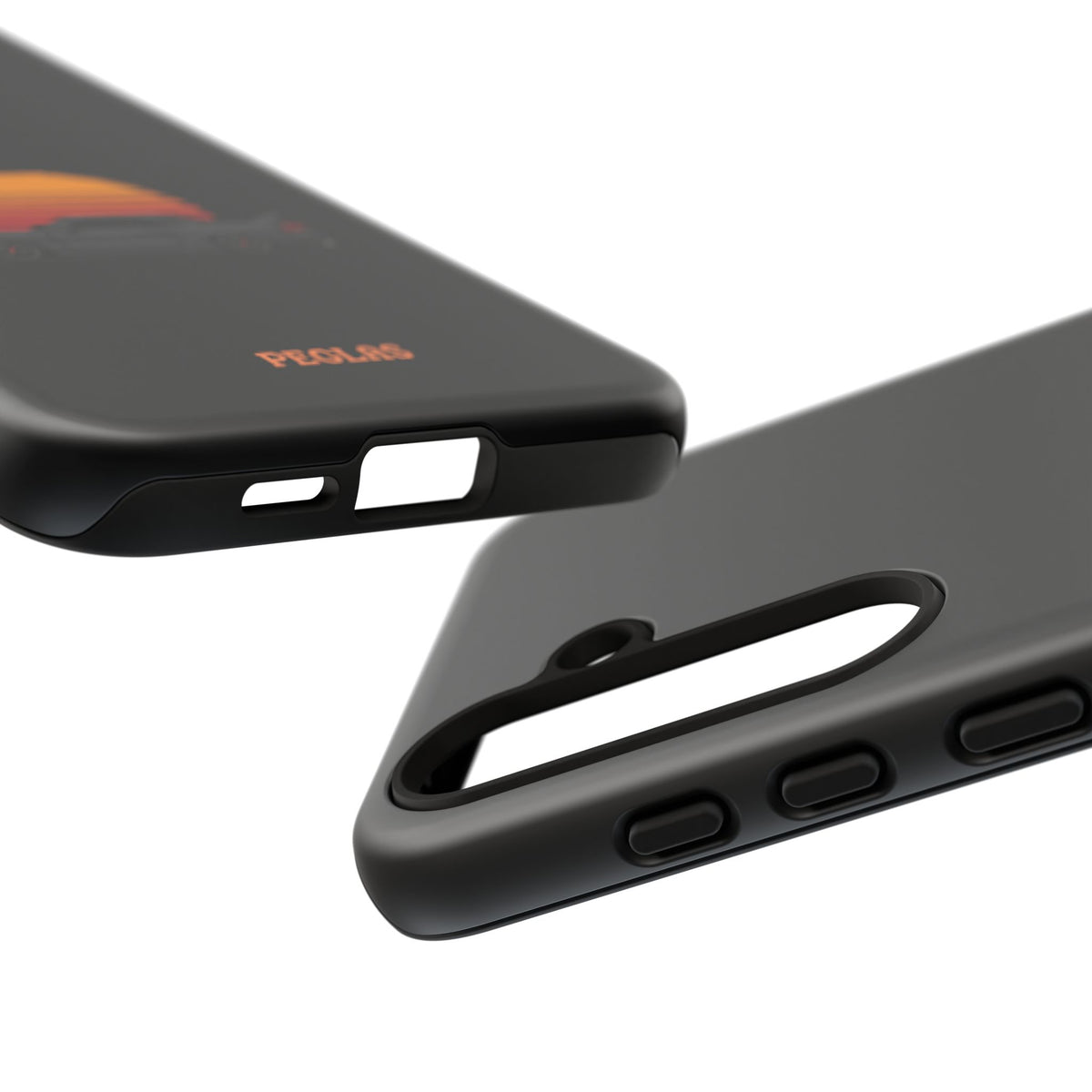 Vintage Black Sports Car Phone Case — Retro Sunset Design