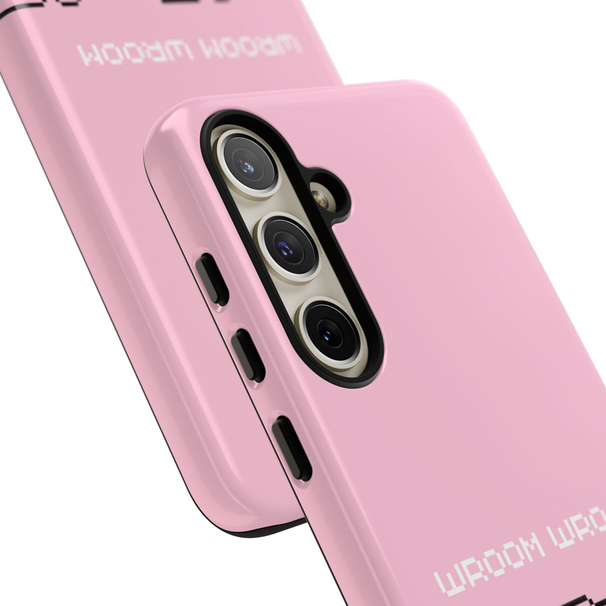 Pink Retro Pixel Cars Phone Case — "Wroom Wroom" Tough Protective Cover