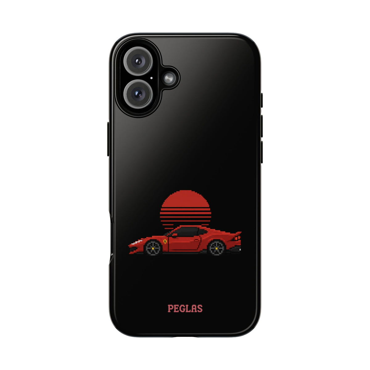 Vintage Red Sports Car Phone Case – Retro Sunset Design