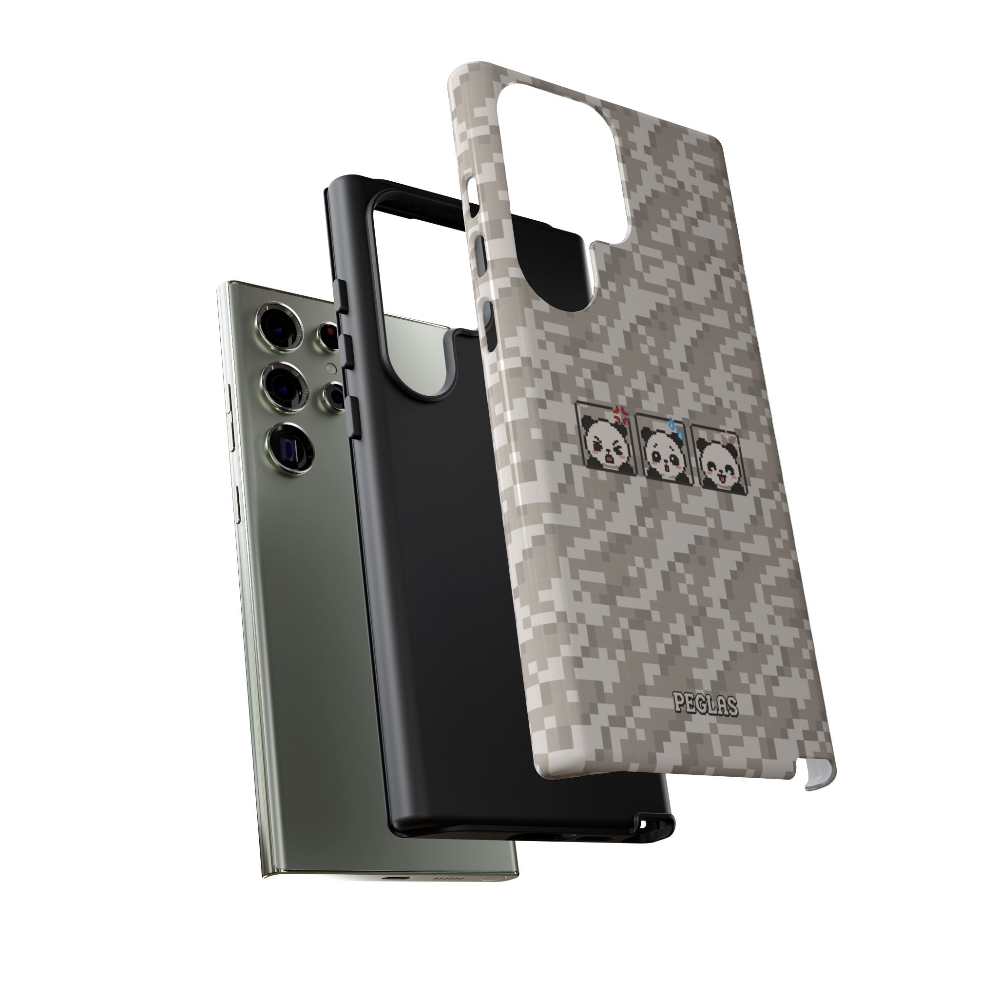 Pixel Panda Emojis Tough Phone Case