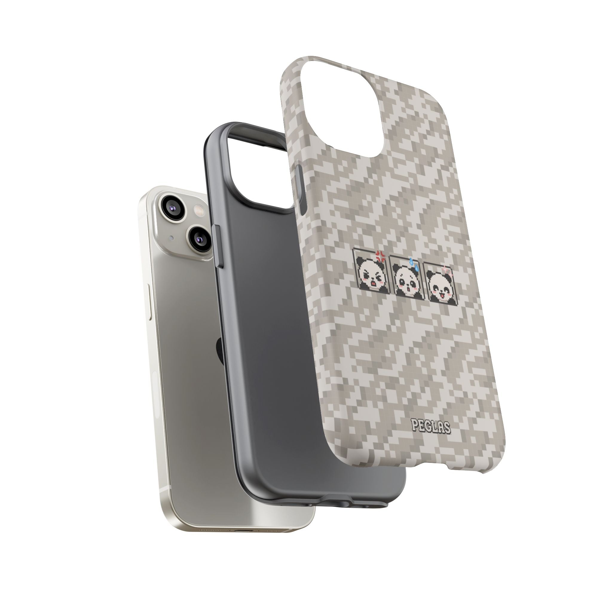Pixel Panda Emojis Tough Phone Case
