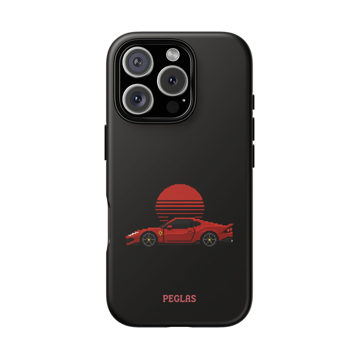 Vintage Red Sports Car Phone Case – Retro Sunset Design
