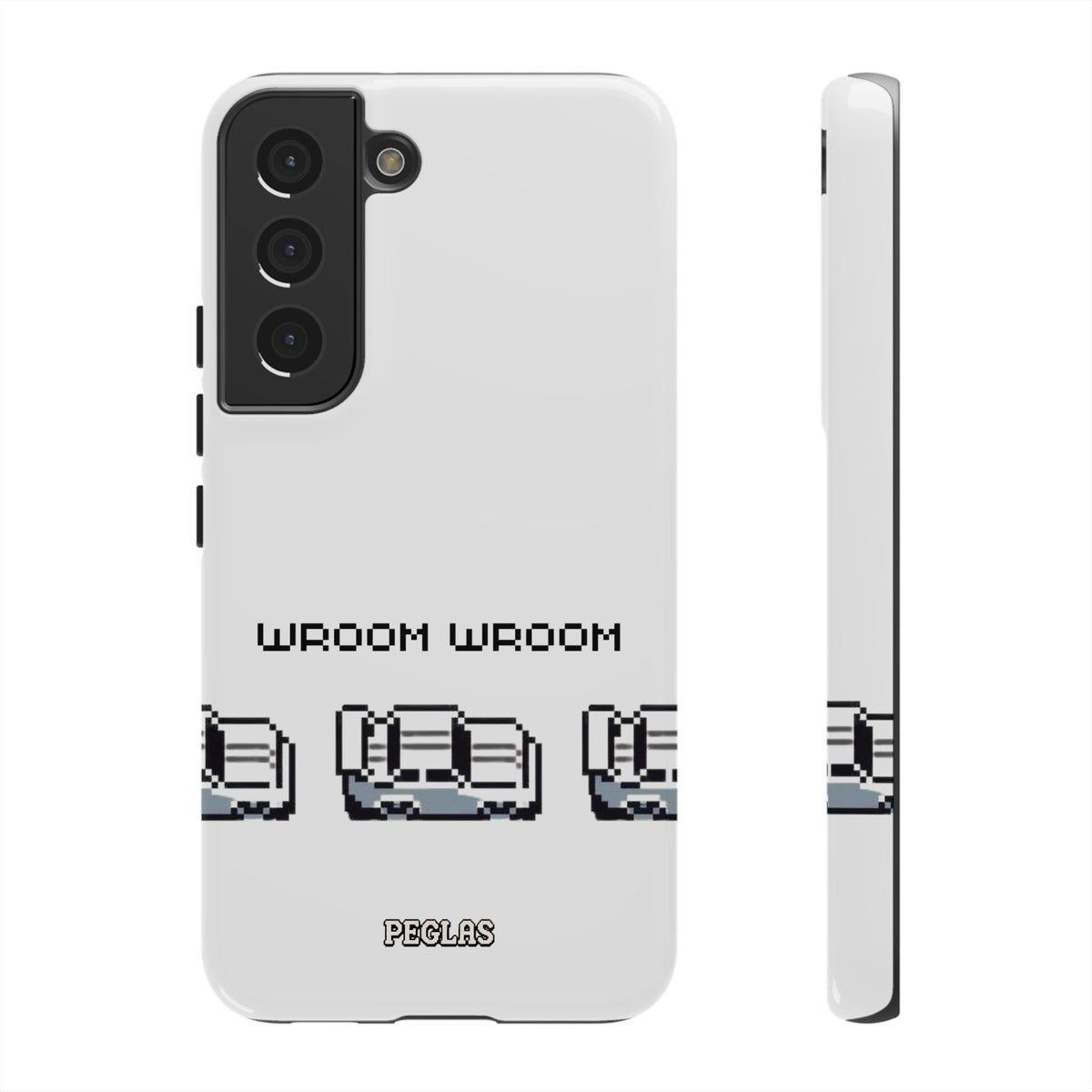 Retro Pixel Cars Phone Case — "Wroom Wroom" Tough Phone Cover