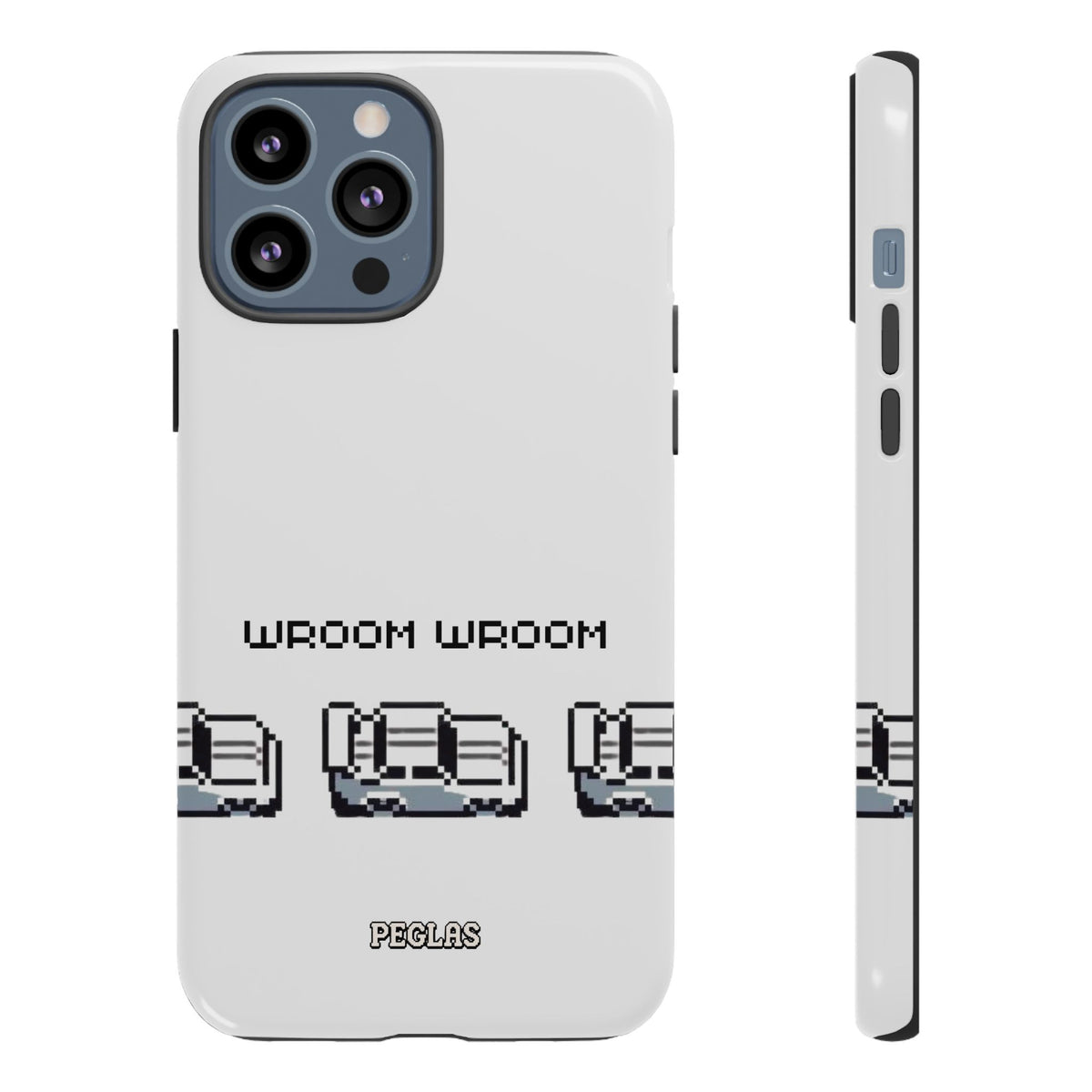 Retro Pixel Cars Phone Case — "Wroom Wroom" Tough Phone Cover