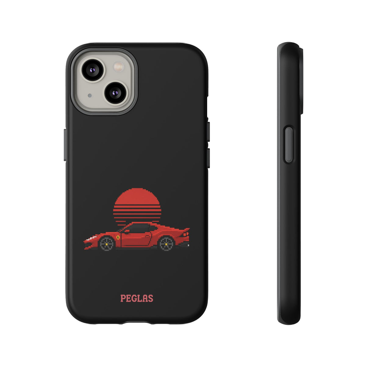 Vintage Red Sports Car Phone Case – Retro Sunset Design
