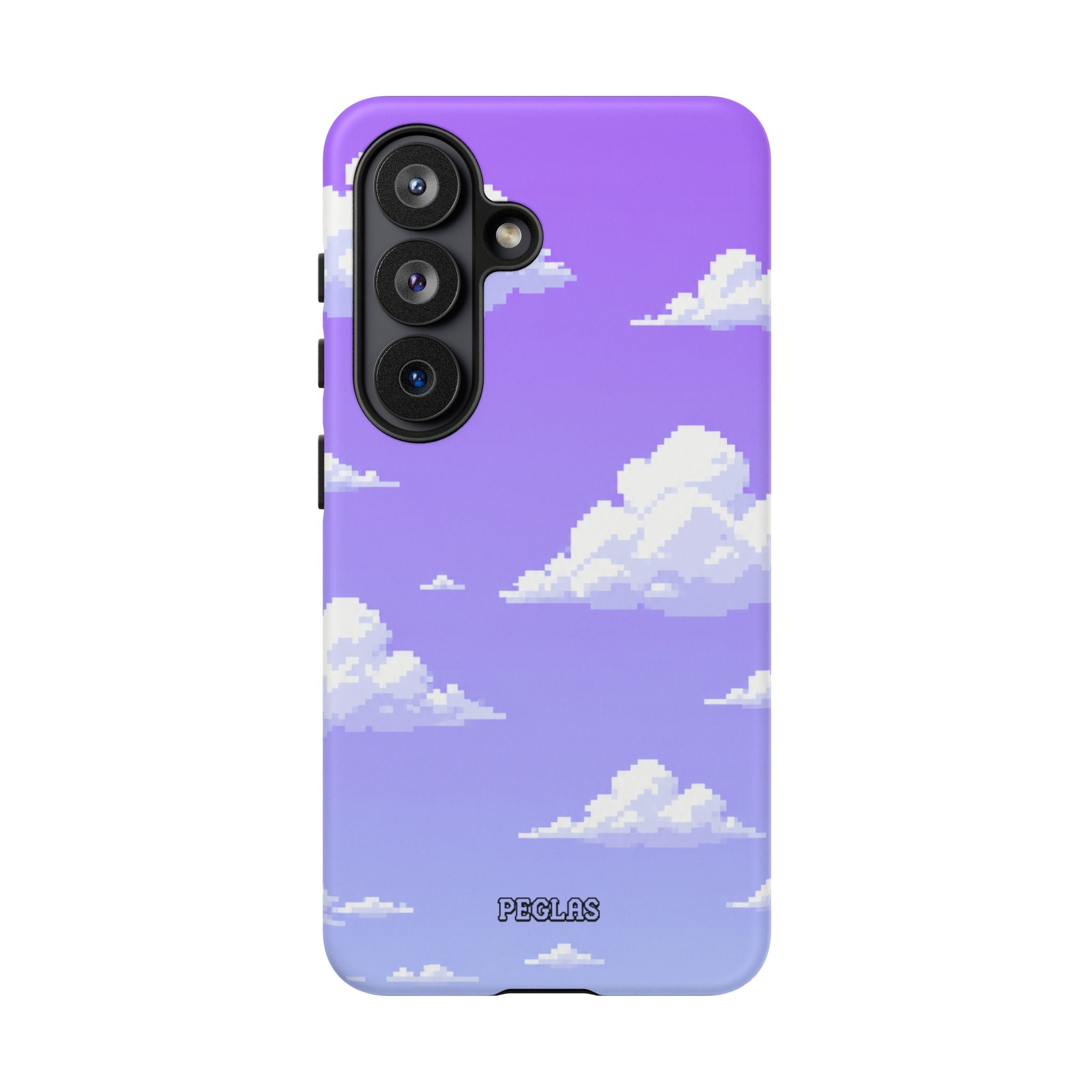 Purple Sky Cloud Phone Case — Pixel Cloud Pattern Tough Case